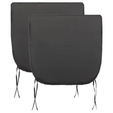 Brandsseller 2er Set Sitzkissen 48 x 48 x 6 cm Outdoor/Indoor Bequeme Stuhlauflagen mit Bindebändern Gartenstuhl Sessel - Grau