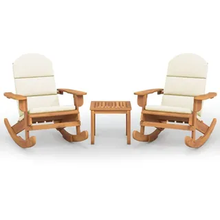 vidaXL 3-tlg. Garten-Lounge-Set Adirondack Massivholz Akazie - Braun
