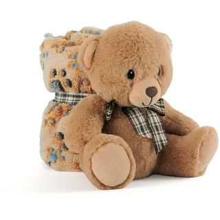 Perletti Kuscheldecke Baby Jungen Mädchen mit Kuscheltier Teddybär - Babydecke Braun Kleinkind ab 0+ Monaten mit Plusch Spielzeug - Pluschtier Supersoft Weich mit Decke Kinder 1 2 3 Jahre - 120x80 cm (Bär)