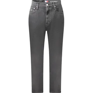 Tommy Hilfiger Damen Mom Jeans DW0DW20369_NE1BZ - Ultra Hoher Tapered Schnitt mit 5 Taschen und Stickerei-Logo, aus 50% Regenera : Größe - 30L32 Größe: 30L32 - Schwarz