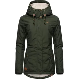 Ragwear Winterjacke "Winterjacke Monade" mit Kapuze Damen Winterparka mit Kapuze und m. Fleece gefüttert, schwarz olive22