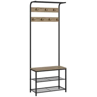 Vicco Wandgarderobe Fyrk Eiche Schwarz