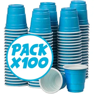 Shotbecher 4cl Türkis American Style – 100er Pack Wiederverwendbare Red Cups aus Kunststoff – Schnapsgläser für Party, BBQ & Trinkspiele – Original Corner®