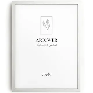 Artower® Bilderrahmen für 30 x 40 cm Weiß Holz Dünner Rahmen | Posterrahmen Groß Collage | Picture Frame White Wood 30x40cm | Holzrahmen Holz-Bilderrahmen | Holzbilderrahmen Poster Echtholz