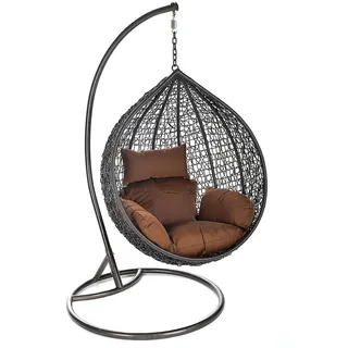 Home Deluxe Hängesessel Cielo Polyrattan Grau