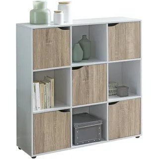 FineBuy Standregal MASSA Bücherregal mit 9 Fächern Sideboard Würfelregal Kommode