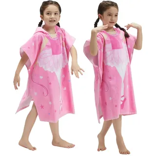 BANGSAUR Kinder Strand Pool Bad Kapuze Poncho Handtuch, 100 Baumwolle Surf Wickeltücher Wickel, Baby Kleinkind Mädchen Jungen 3-12 Jahre