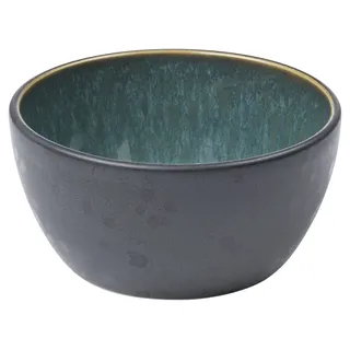 BITZ Schüssel, Schale, Snackschale, Schälchen aus Steingut, 10 cm im Durchmesser, Schwarz/Grün