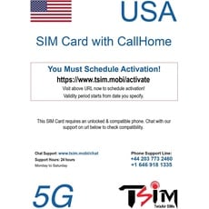 USA-SIM-Karte für Reisen in die USA, Kanada und Mexiko | unbegrenzte 5G-Daten, lokale Anrufe, SMS und internationale Anrufe | kostenlos nach Hause anrufen! | T-Mobile (1 Monat)