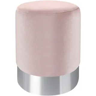 Xora Hocker , Rosa, Chromfarben , Metall, Textil , rund , 35x42x35 cm , Stoffauswahl , Wohnzimmer, Sessel, Hocker & Hockerbänke, Sitzhocker