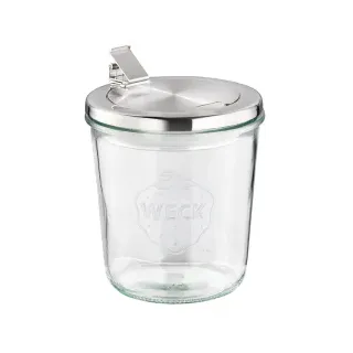 APS Weck-Gläser mit Deckel im 2er Set, Praktische Gläser in Sturzform zum Servieren oder Einwecken von Lebensmitteln, Maße (Ø x H): 11 x 11 cm, Klappbare Edelstahldeckel