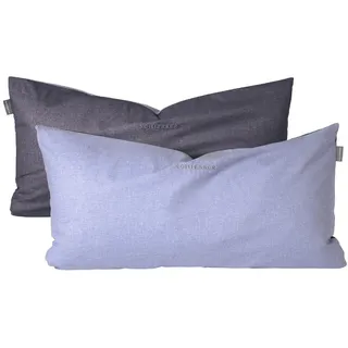 SCHIESSER Kissenbezug Doubleface 40 x 80 cm Blau