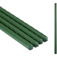 Relaxdays Pflanzstäbe, 10er Set, 90 cm, Ø 10 mm, kunststoffummantelter Stahl, Rankhilfe für Pflanzen, Rankstäbe, grün