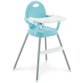 KIKKABOO Spoony, Hochstuhl Baby – Höhenverstellbar, Klappbar, Evolutiv, 3in1 Kindersitz bis 36 Monate mit Abnehmbarem Tablett, Kinderhochstuhl, Blau