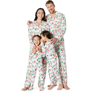 Amazon Essentials Damen Passende Weihnachts-Pyjama-Sets für die ganze Familie, Festliche Lichter, L