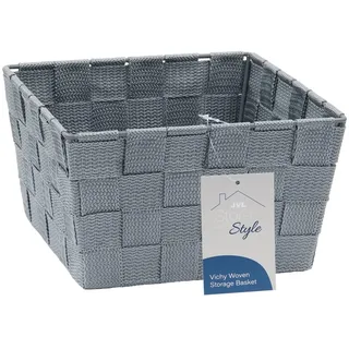JVL Vichy Aufbewahrungskorb aus Nylon, quadratisch