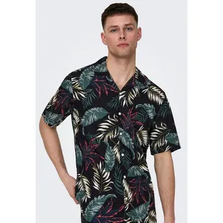 Only & Sons Hawaiihemd »ONSWAYNE LIFE AOP SS VISCOSE SHIRT NOOS«, schwarz