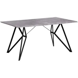 Beliani Esszimmertisch 160 x 76 x 90 cm grau/schwarz