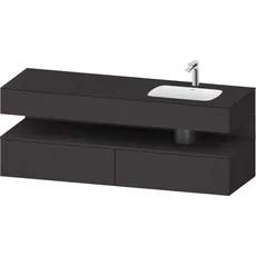 Duravit Qatego Einbauwaschtisch mit Konsolenwaschtischunterbau, 1600x550x600mm, Nische Graphit Supermatt, Becken rechts, QA4796080, Farbe: Graphit Supermatt/mit Nischenbeleuchtung