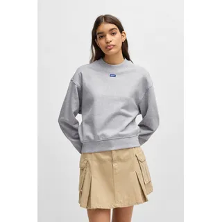 HUGO Blue Sweatshirt »Delessa«, mit Logoaufnäher, grau