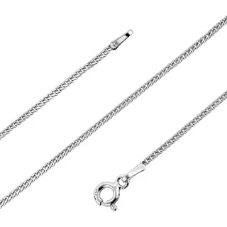 Avesano Panzerkette 925 Silber Kette Damen Halskette 1,4 mm 101041-0 | feine Silberkette Kettchen in den Längen 40 42 45 50 60 70 cm verfügbar