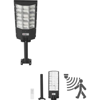 SucceBuy Solar-Straßenlaterne 900000 LM, 12 kW Straßenlampe mit Dämmerungssensor, LED-Außenleuchte mit Bewegungsmelder, IP65, Weitwinkelbeleuchtung für Einfahrten und Höfe