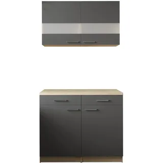 Respekta Buffet 100 x 200 x 60 cm Grau/Eiche