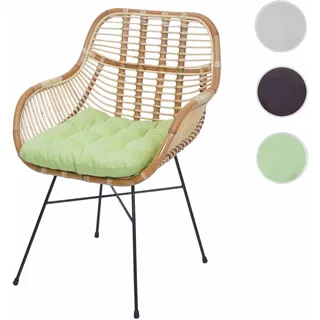 Esszimmerstuhl HWC-P17, Küchenstuhl Korbstuhl Rattansessel Rattanstuhl Stuhl, Kubu Rattan Metall ~ P