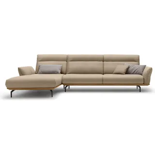 Creation BY ROLF BENZ Ecksofa »hs.460«, Sockel in Nussbaum, Winkelfüße in Umbragrau, Breite 338 cm, beige