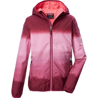 KILLTEC Mädchen Funktionsjacke/Regenjacke wasserdicht mit Kapuze KOS 155 GRLS JCKT, dark rouge, 116, 44114-000
