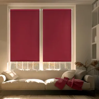 Blindecor Zeus | Verdunklungsrollo ohne bohren - Bordeauxrot, 52 x 180 cm (BxH) | Stoffgröße 49 x 175 cm. Klemmfix thermorollo für fenster