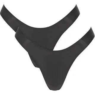 Tanga SLOGGI "ZERO Feel 2.0", Damen, Gr. XXL, schwarz, Jersey, Obermaterial: 76% Polyamid, 24% Elasthan, körpernah, Unterhosen Tanga, nahtlos und unsichtbar, Mikrofaser, hochelastisch