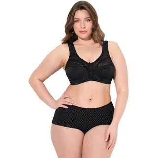 Ulla Popken Damen große Größen Übergrößen Plus Size Entlastungs-BH, Spitze, ohne Bügel schwarz 110E 830454100-110E