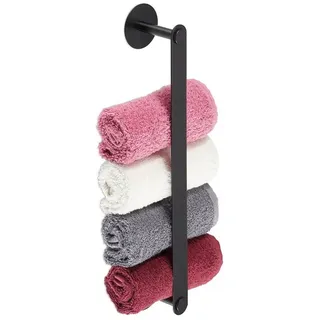 Relaxdays Handtuchhalter, ohne Bohren, schwarz Schwarz