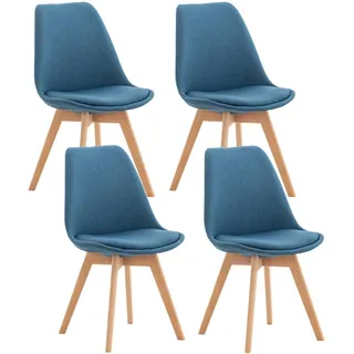 CLP Esszimmerstuhl Linares Stoff blau 4er Set