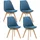 Esszimmerstuhl Linares Stoff blau 4er Set