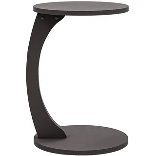 [en.casa] Beistelltisch Holeby , Grau , Holzwerkstoff , Rund , 38x56x38 cm , Wohnzimmer, Wohnzimmertische, Beistelltische