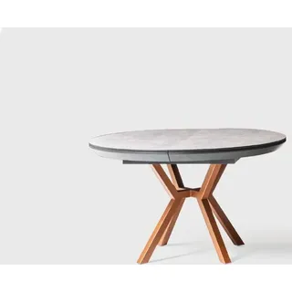 Runder Esstisch Luxus Esszimmertisch Küchentisch Grau Esszimmer Holz - Grau