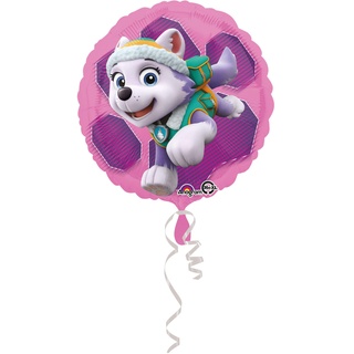 Amscan 3408801 - Standard Folienballon Paw Patrol Skye und Everest, Durchmesser circa 43 cm, Heliumballon, Geburtstag