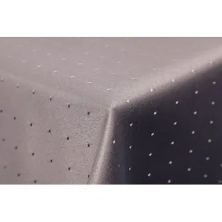 Punkte Damast Tischdecke 160 rund von First-Tex *grau*