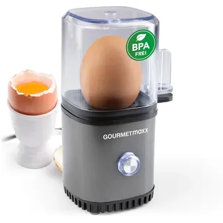 GOURMETmaxx Eierkocher für 1 Ei | Egg Boiler mit Eierstecher im Messbecher | Egg Cooker – 3 Härtegrade für deinen Eierbecher | Design Eierkocher klein – spülmaschinenfeste Teile