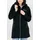 DEPROC DEPROC-Active Damen Strickfleecejacke Longjacket Kapuze Übergangsjacke Windbreaker Frauen Glory Fleecemantel Antrhazit 36 EU