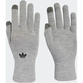 Strickhandschuhe ADIDAS ORIGINALS "ADICOLOR SMARTPHONE", Damen, Gr. L, grau (medium grau heather), Obermaterial: 94% Polyester, 5% Polyamid, 1% Elasthan, Handschuhe Strickhandschuhe, für sportliche Aktivitäten, aus Polyacrylgarn
