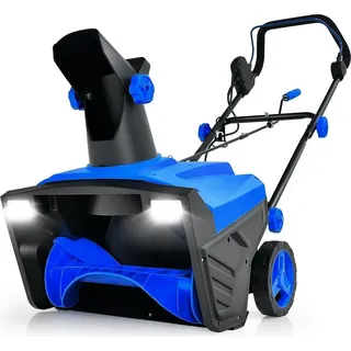 Costway Elektro-Schneefräse mit LED-Leuchten & 15 A Motor, 50 cm Arbeitsbreite, 25 cm Arbeitshöhe, kabelgebundene Räumungsmaschine mit 180° dre...