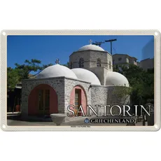 Blechschild 20x30 cm - Santorin Griechenland Kloster Profitis