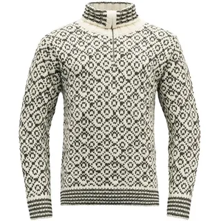Devold Svalbard Wool Zip Neck Pullover Offwhite / Anthracite XS