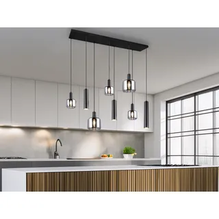 LED Balkenpendelleuchte modern mehrflammig Rauchglas Kochinsel Esstisch B: 118cm