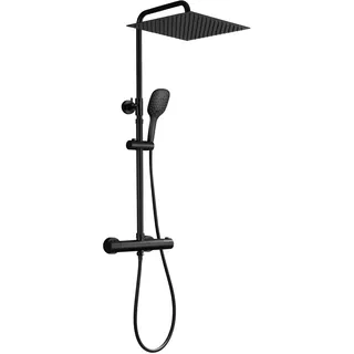 g√ñrbach Regendusche Duschsystem Thermostat Schwarz 30x30cm