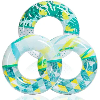 JOYIN 3 Pack Aufblasbarer Schwimmreifen mit Glitzern 32.5"/82.55cm, Schwimmring, Sommer Wasser Schwimmreifen groß, Pool Floats Spielzeug für Schwimmbad-Partydekorationen, Strand, Outdoor Partyzubehör