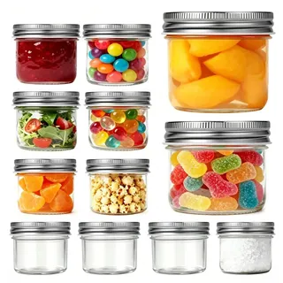 Revkknv 12 Stück Marmeladengläser Klein 100ml Einmachgläser mit Deckel | Einmachgläser mit Schraubdeckel,Vielseitige Marmeladengläser,Dessertgläser,Einmachglas Klein mit Deckel Einweckgläse
